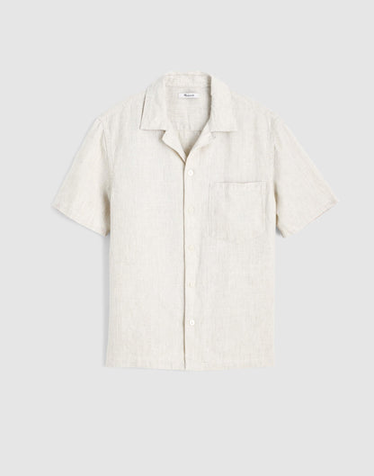 Madewell Short-Sleeve Camp Shirt in Linen Bleached