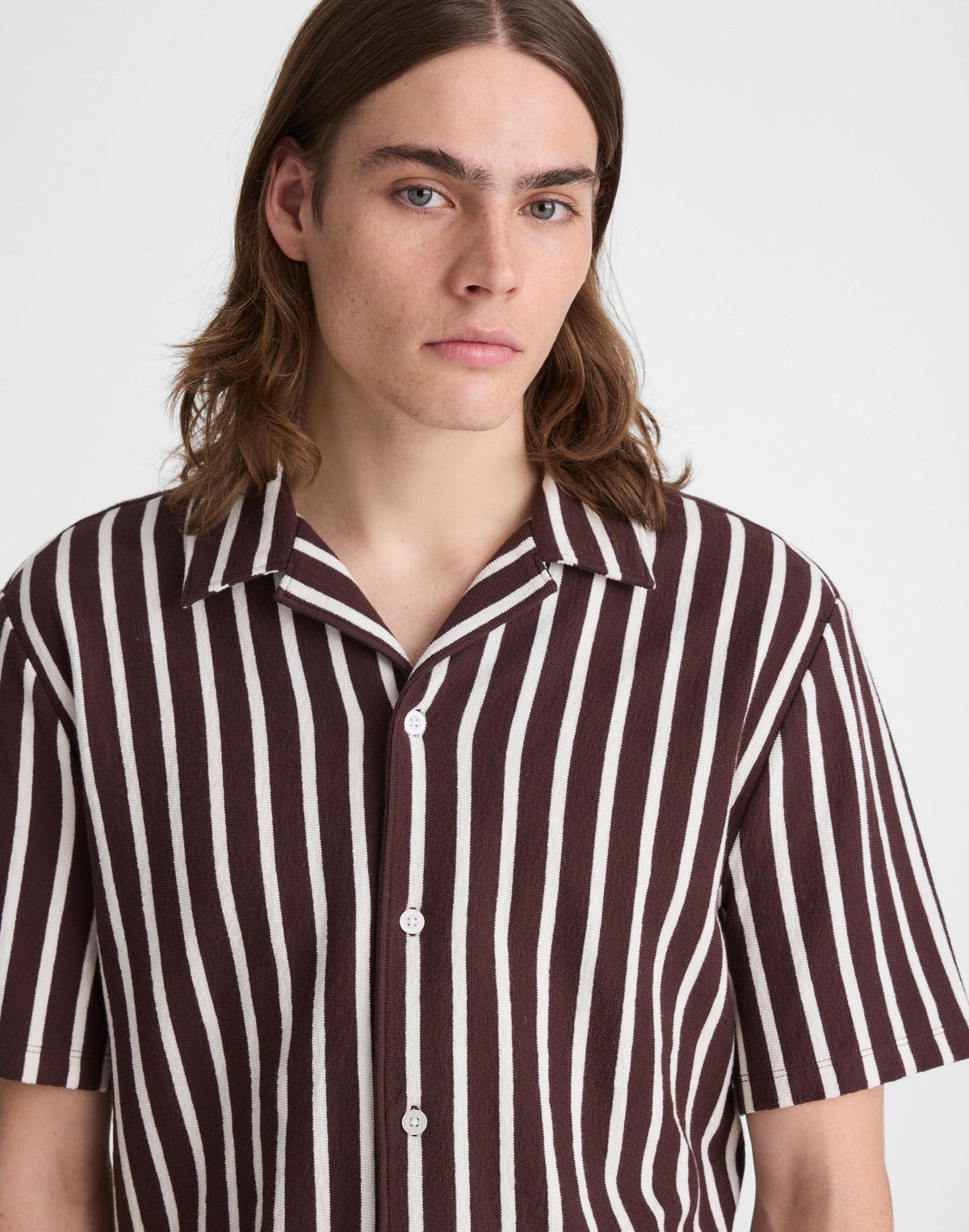 Madewell The Camp Shirt in Seaport Terry Coffee Bean