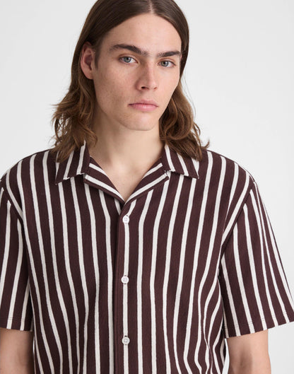 Madewell The Camp Shirt in Seaport Terry Coffee Bean
