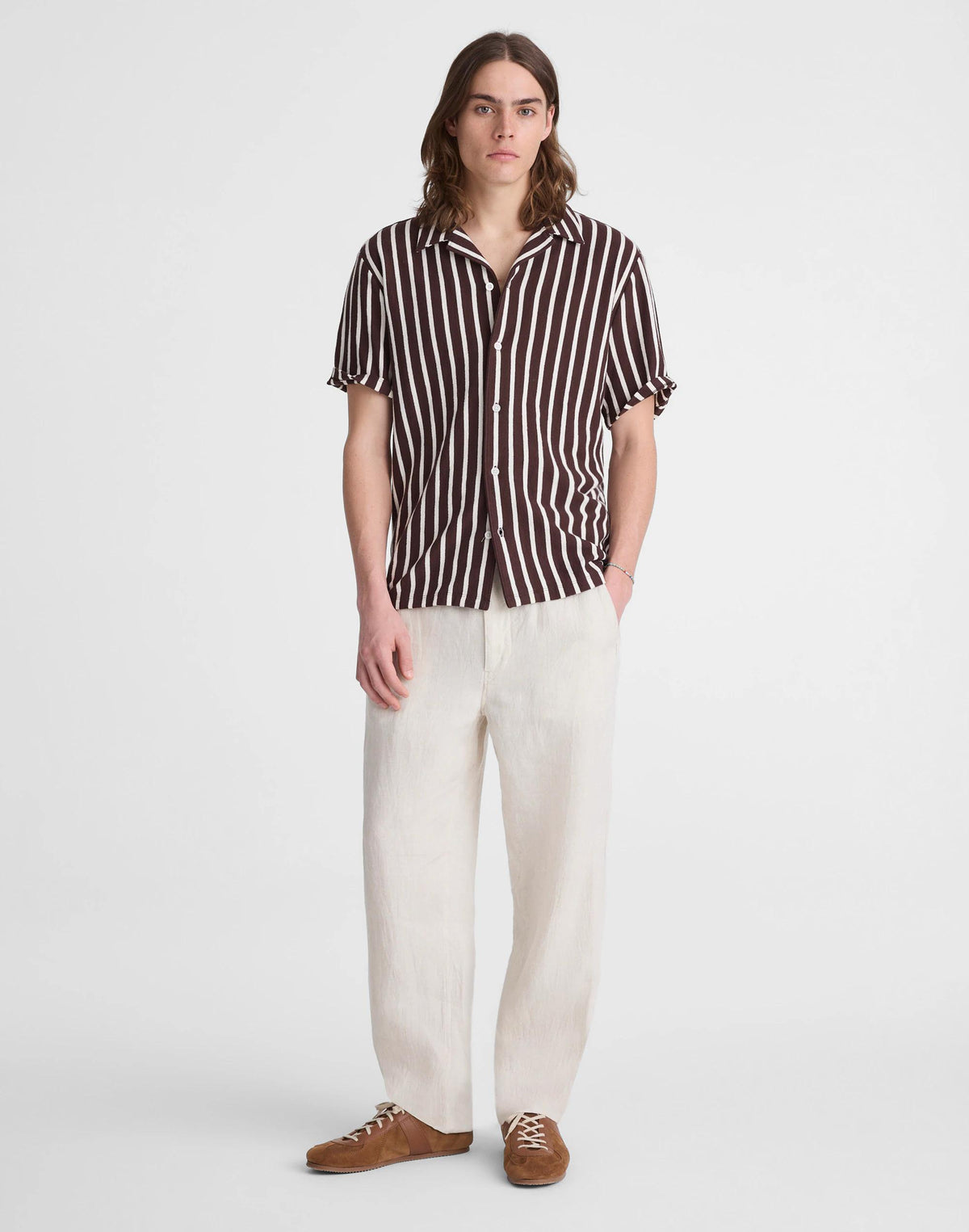 Madewell The Camp Shirt in Seaport Terry Coffee Bean
