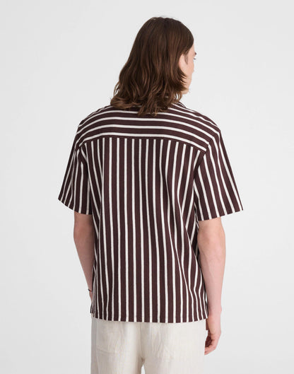 Madewell The Camp Shirt in Seaport Terry Coffee Bean