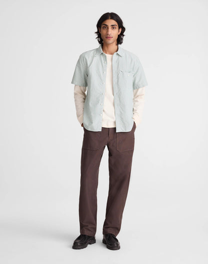 Madewell Short-Sleeve Single-Pocket Shirt in Allday Oxford Stripe