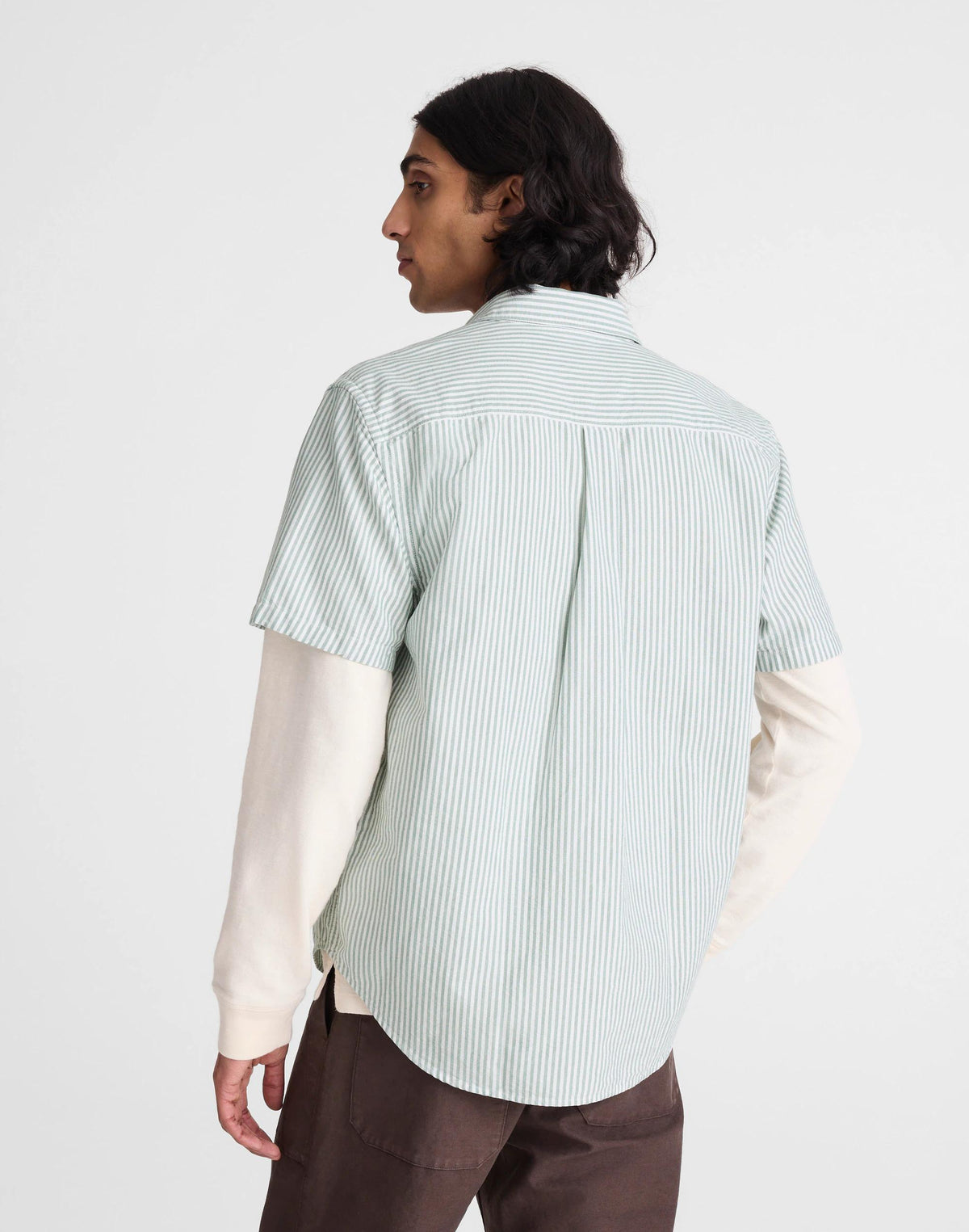 Madewell Short-Sleeve Single-Pocket Shirt in Allday Oxford Stripe