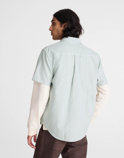 Madewell Short-Sleeve Single-Pocket Shirt in Allday Oxford Stripe