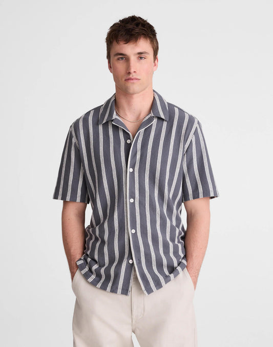 Madewell The Camp Shirt in Seaport Terry Heirloom Blue