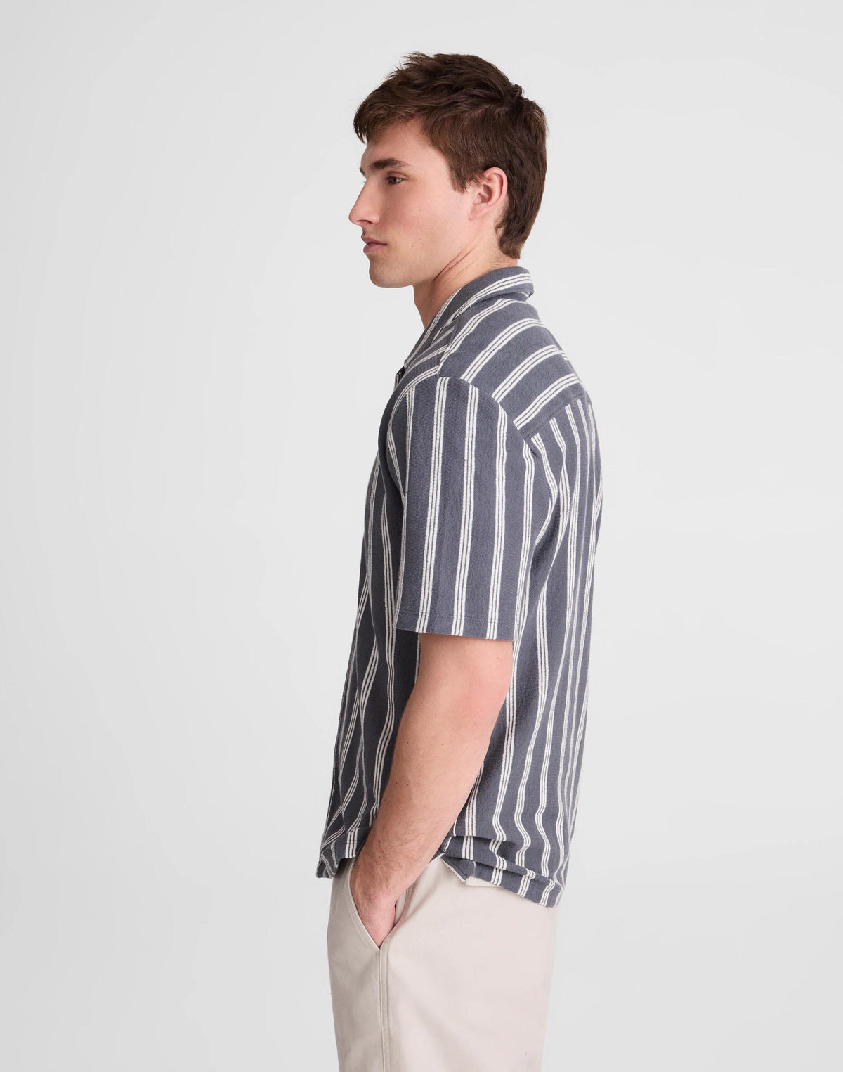 Madewell The Camp Shirt in Seaport Terry Heirloom Blue