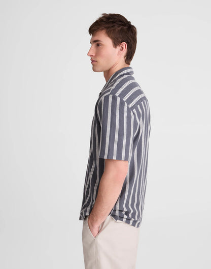 Madewell The Camp Shirt in Seaport Terry Heirloom Blue
