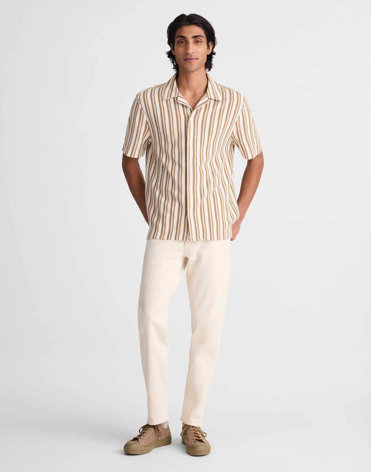 Madewell The Camp Shirt in Seaport Terry Maple Seed