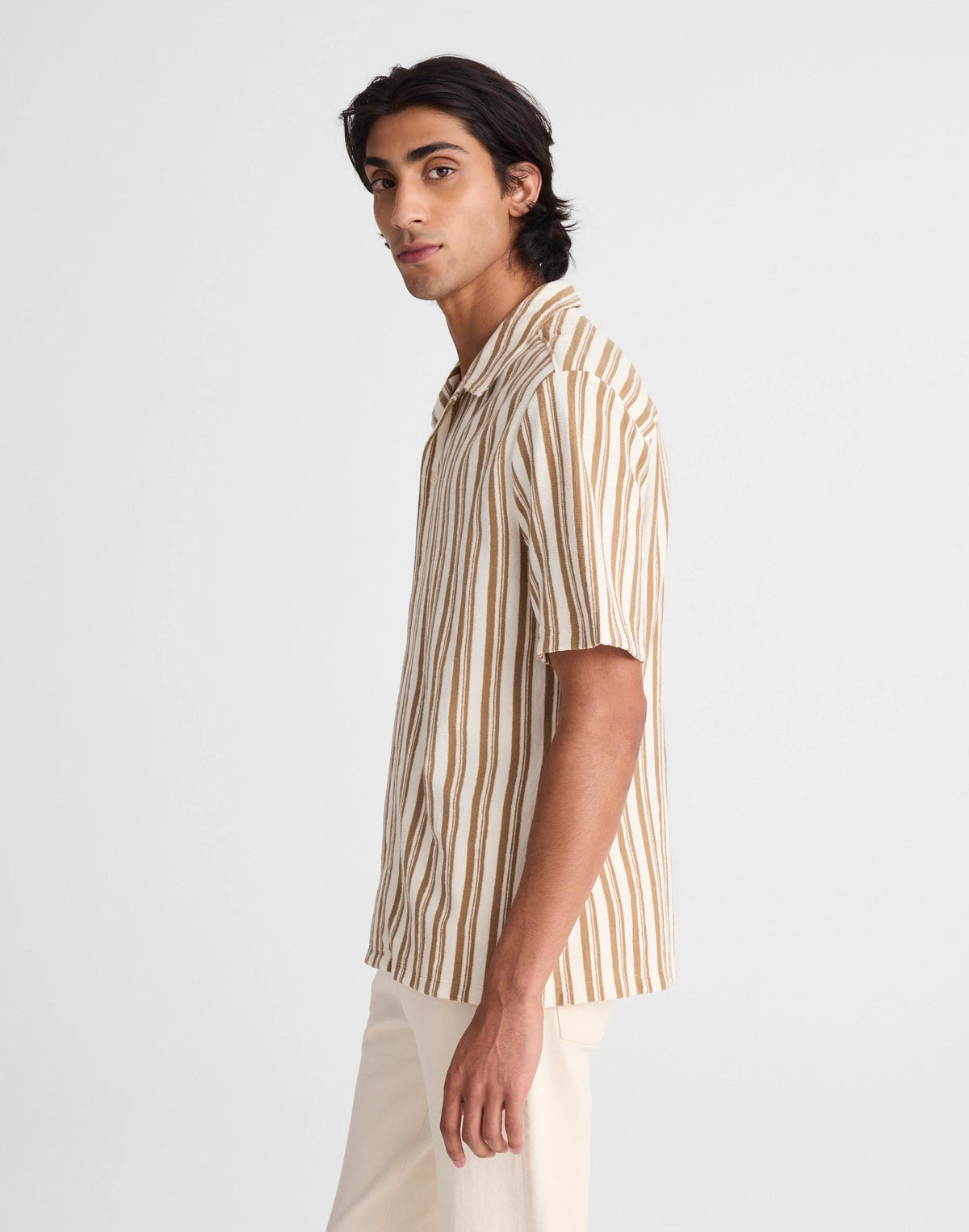 Madewell The Camp Shirt in Seaport Terry Maple Seed