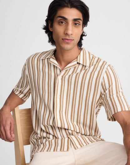 Madewell The Camp Shirt in Seaport Terry Maple Seed