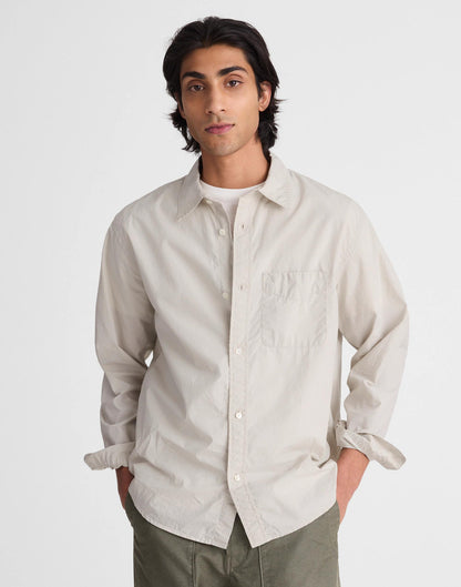Madewell Button-Up Shirt in Crisp Poplin Steel