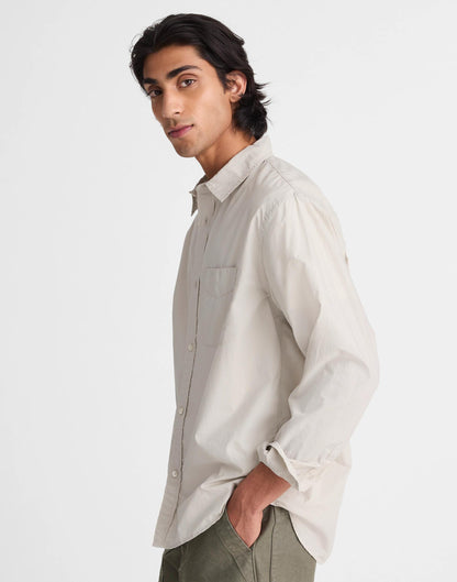 Madewell Button-Up Shirt in Crisp Poplin Steel