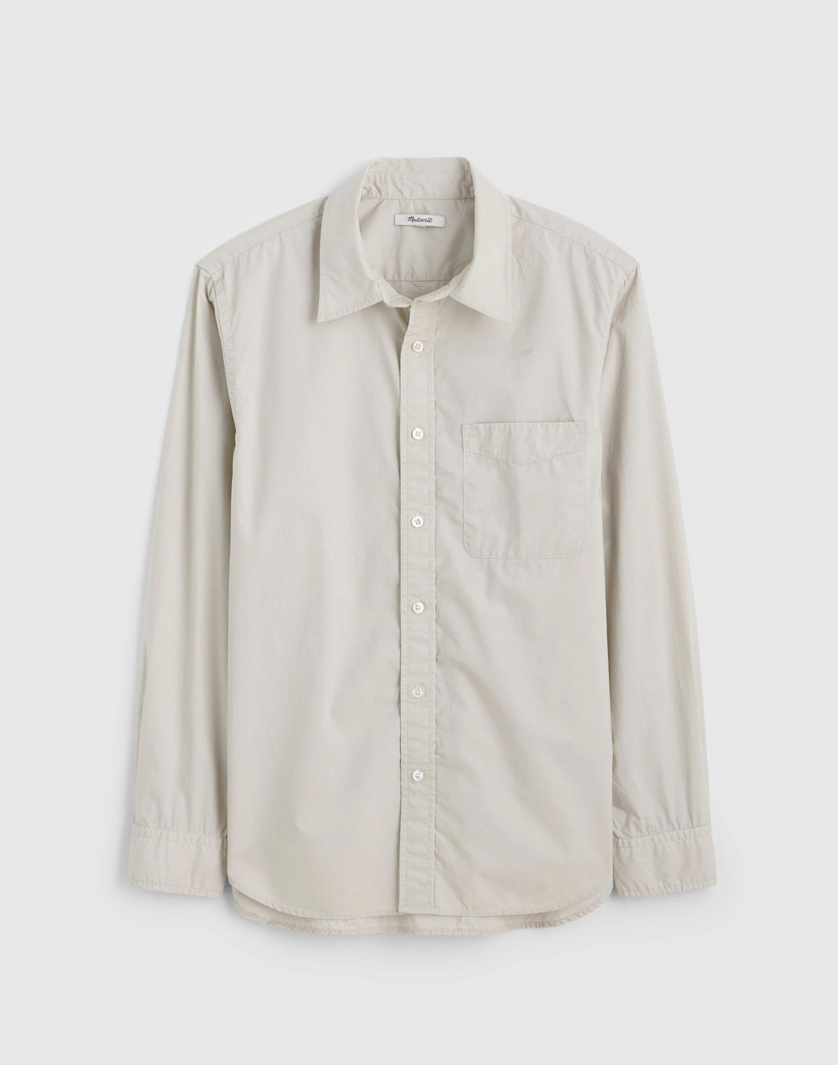Madewell Button-Up Shirt in Crisp Poplin Steel
