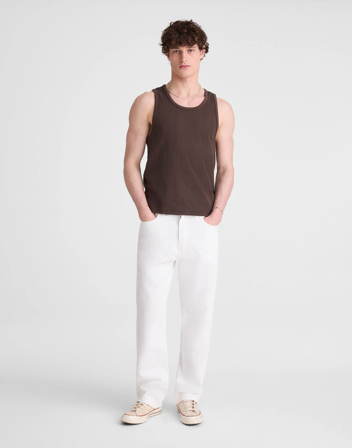 Madewell Textured Tank Chocolate