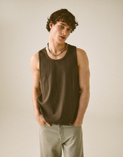 Madewell Textured Tank Chocolate