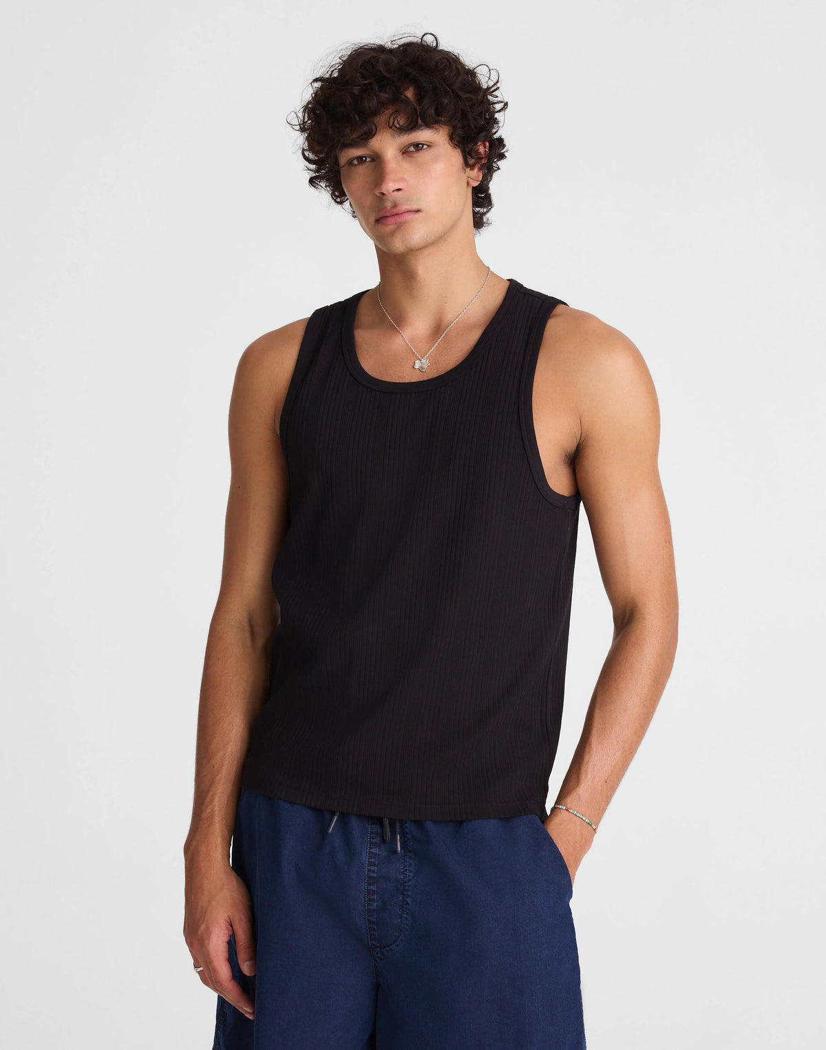 Madewell Textured Tank Jet Black