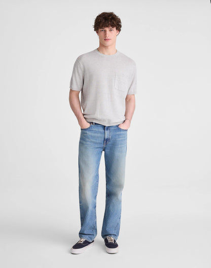 Madewell Rollneck Sweater Tee Heather Feather Grey