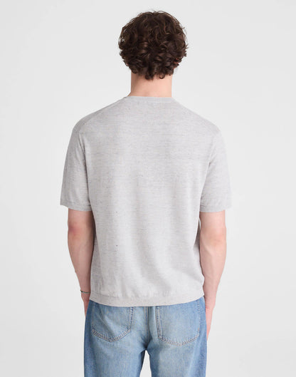 Madewell Rollneck Sweater Tee Heather Feather Grey