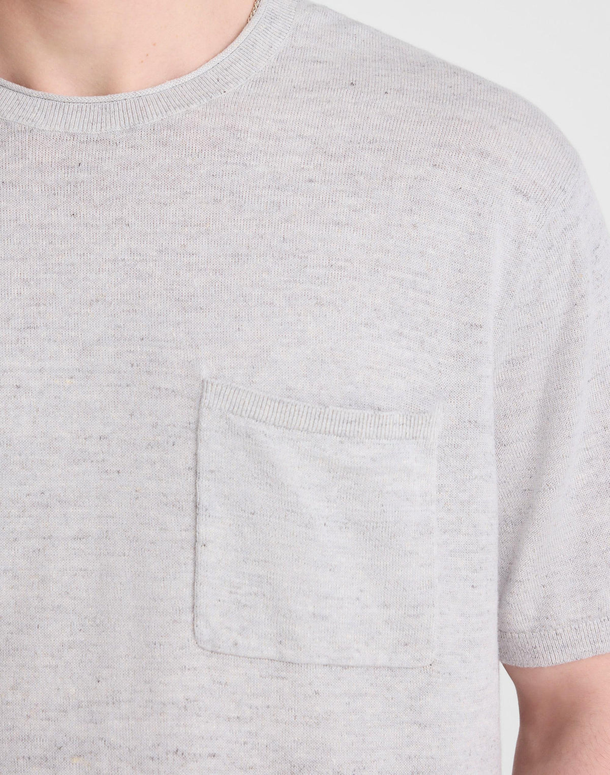 Madewell Rollneck Sweater Tee Heather Feather Grey