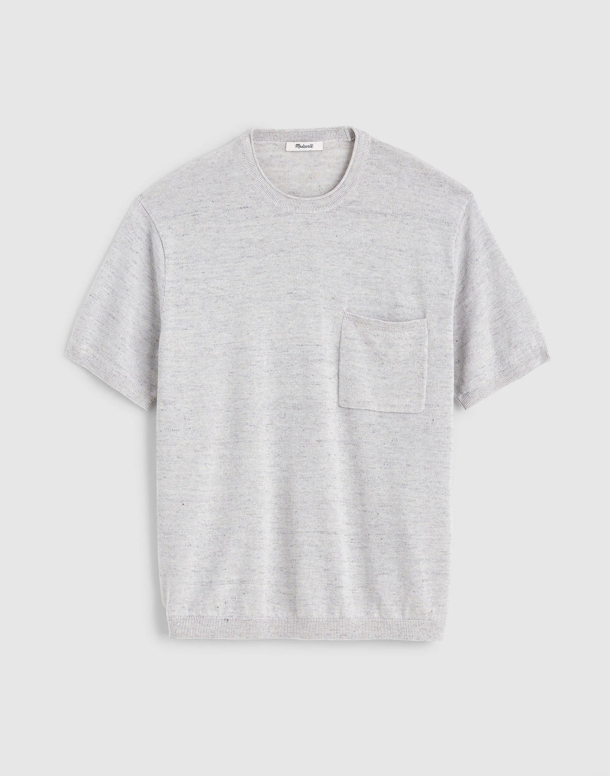 Madewell Rollneck Sweater Tee Heather Feather Grey