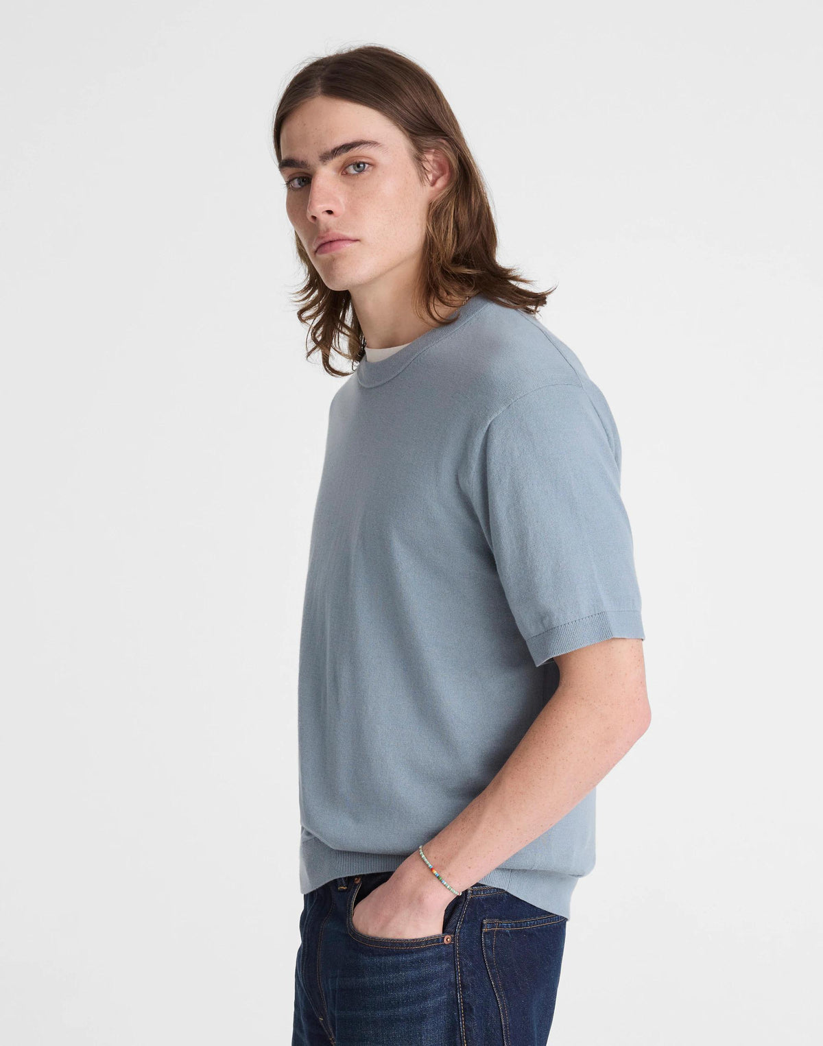 Madewell Crewneck Sweater Tee in Everyday Cotton Overcast