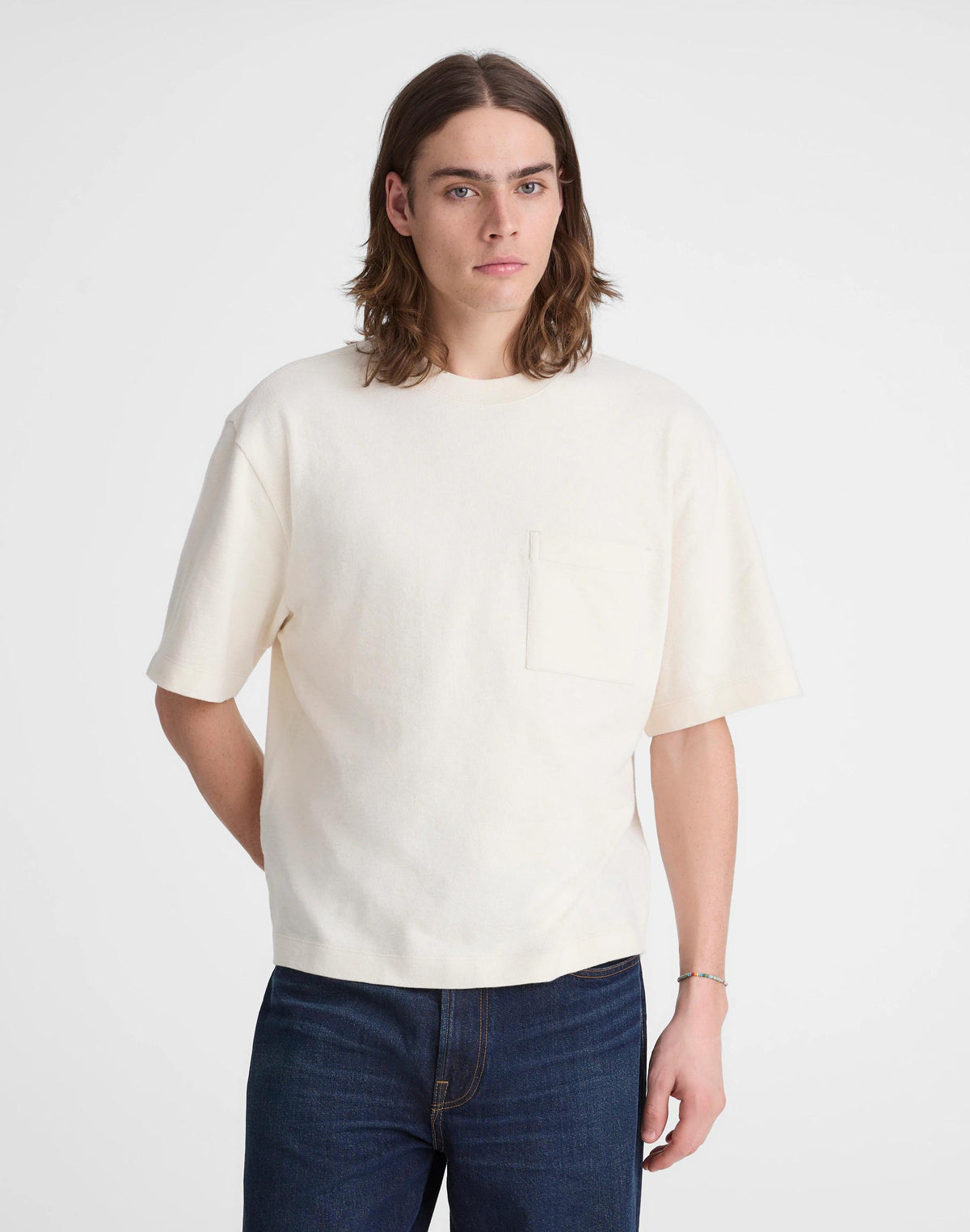 Madewell Boxy Pocket Tee in Weekend Slub Natural Seeded