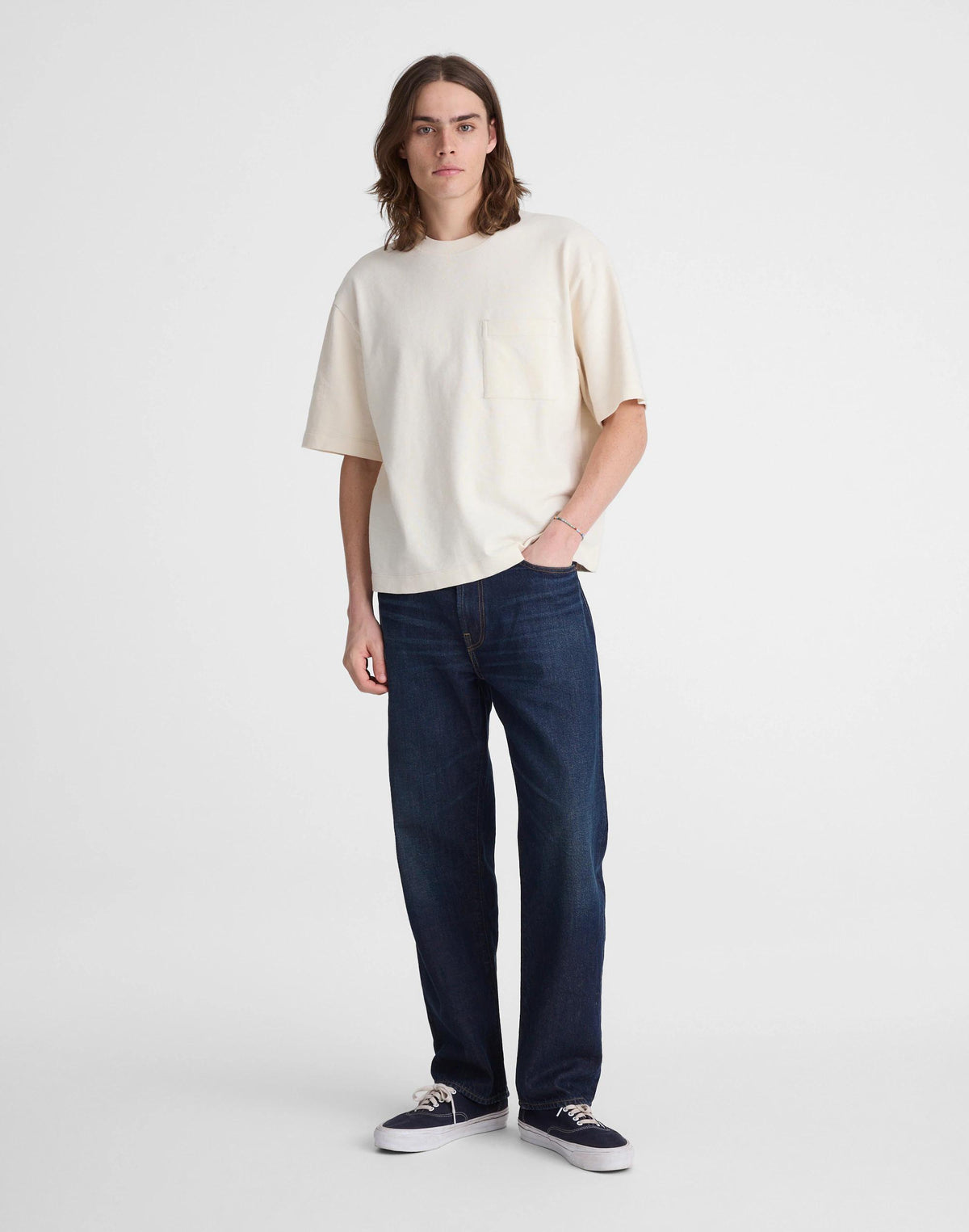 Madewell Boxy Pocket Tee in Weekend Slub Natural Seeded