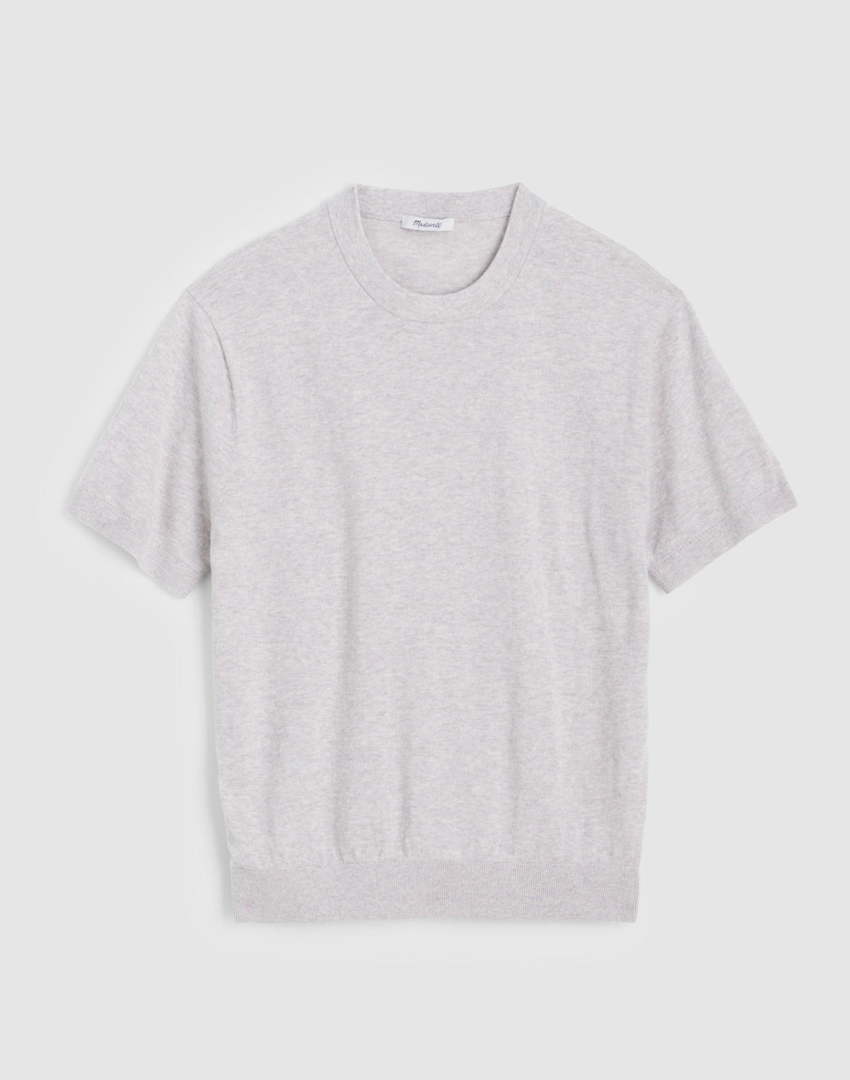 Madewell Crewneck Sweater Tee in Everyday Cotton Heather Pewter