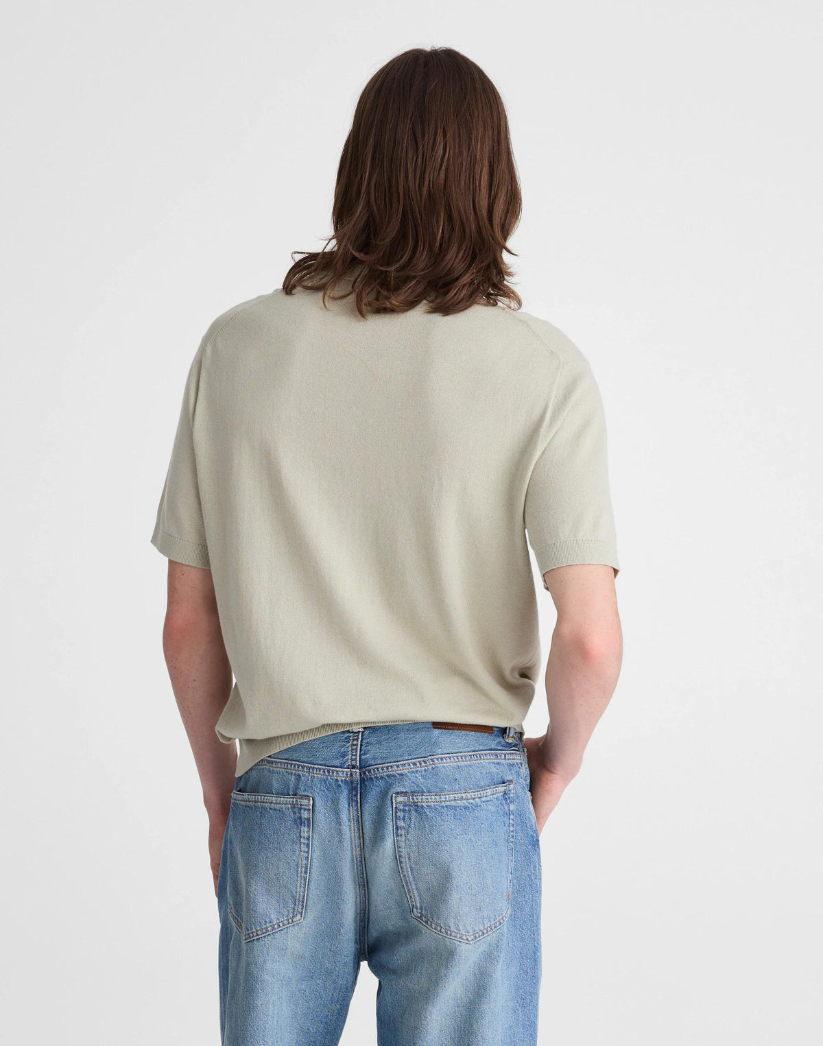 Madewell Crewneck Sweater Tee in Everyday Cotton Dusty Celadon