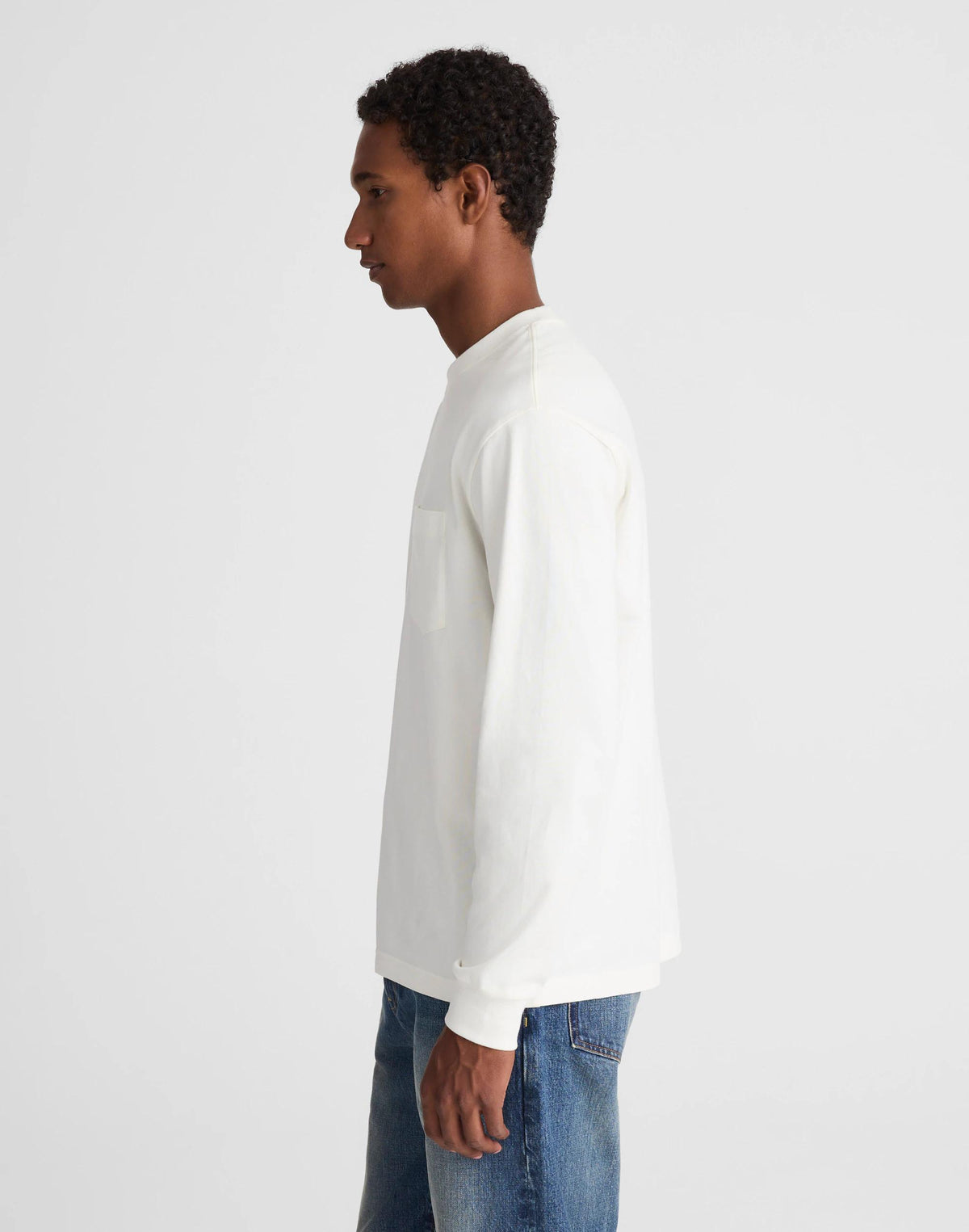 Madewell The Long-Sleeve Vintage Pocket Tee Soft White