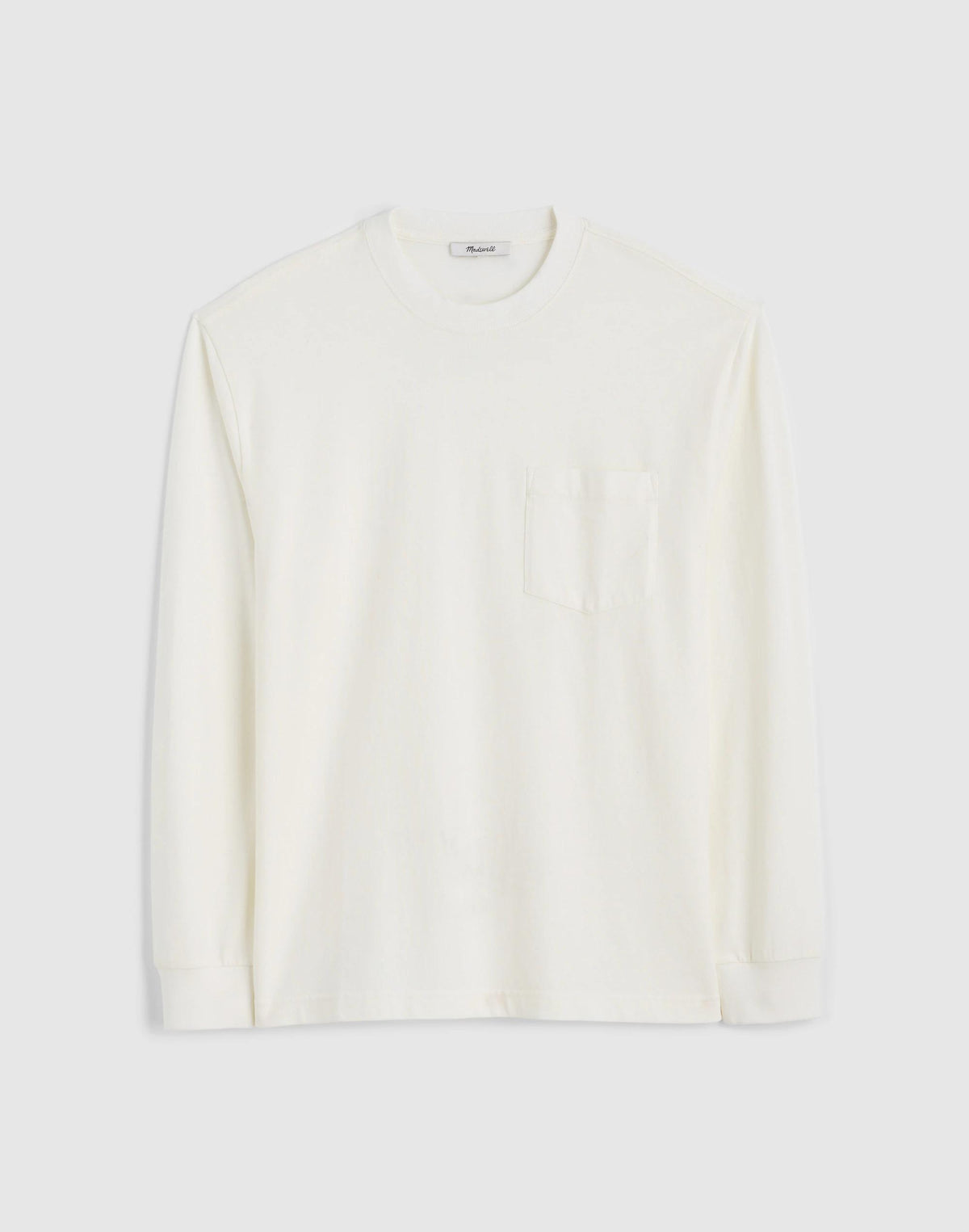 Madewell The Long-Sleeve Vintage Pocket Tee Soft White