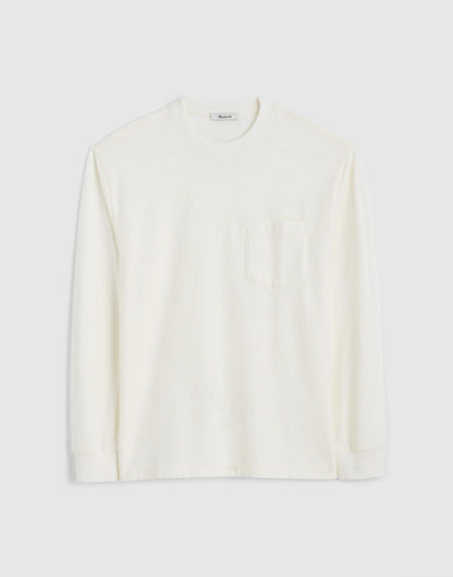 Madewell The Long-Sleeve Vintage Pocket Tee Soft White