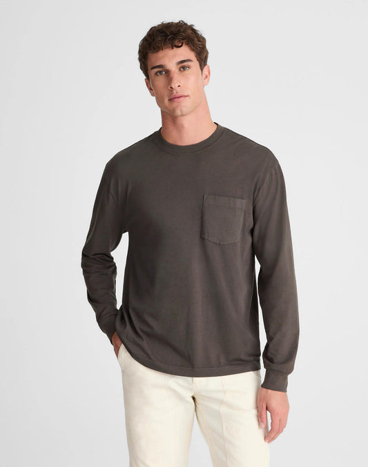 Madewell The Long-Sleeve Vintage Pocket Tee Almost Black