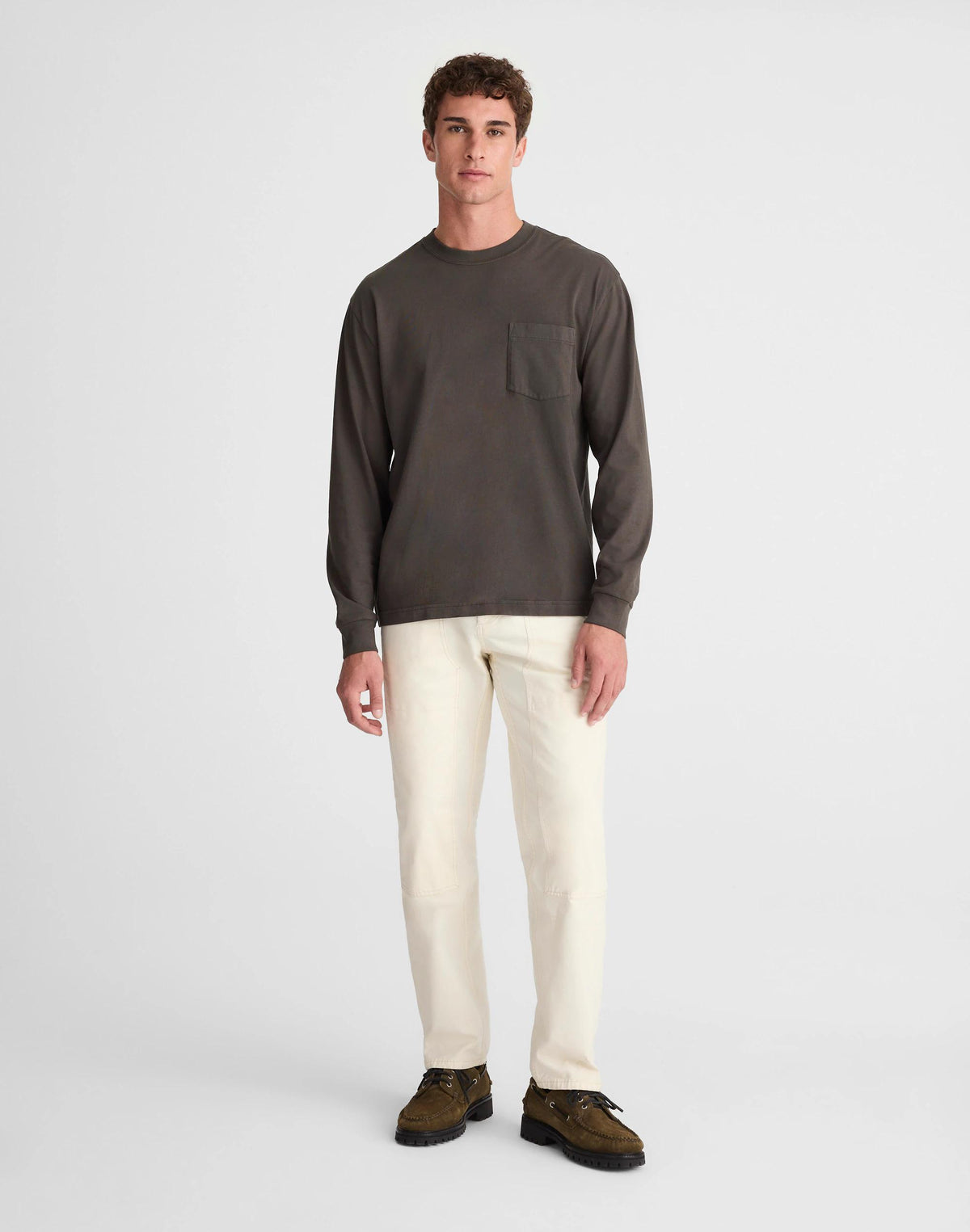 Madewell The Long-Sleeve Vintage Pocket Tee Almost Black