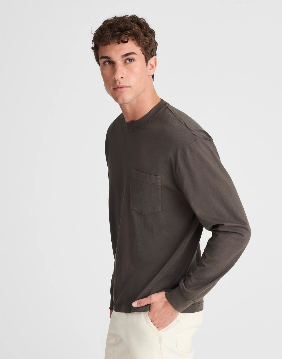 Madewell The Long-Sleeve Vintage Pocket Tee Almost Black
