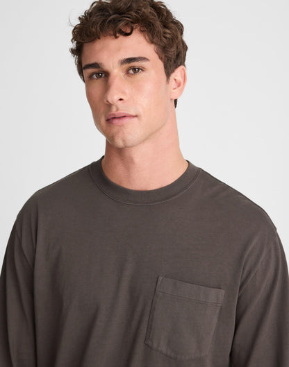 Madewell The Long-Sleeve Vintage Pocket Tee Almost Black