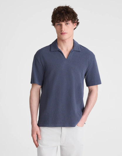 Madewell Skipper Polo in Jacquard Heirloom Blue Overdye Stripe