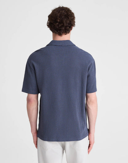 Madewell Skipper Polo in Jacquard Heirloom Blue Overdye Stripe