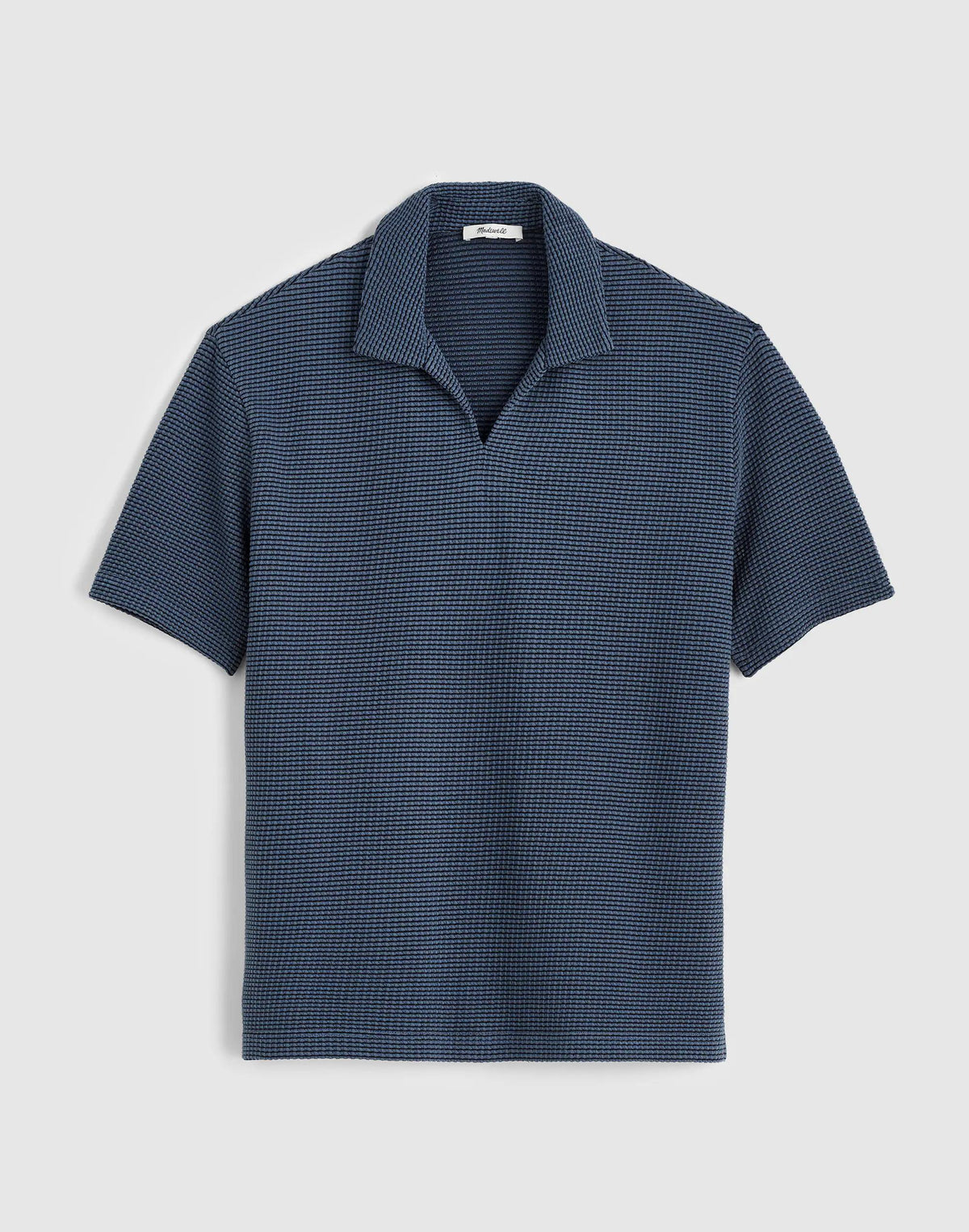 Madewell Skipper Polo in Jacquard Heirloom Blue Overdye Stripe