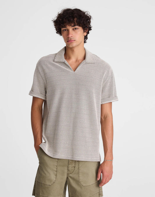 Madewell Skipper Polo in Jacquard Toasted Cashew