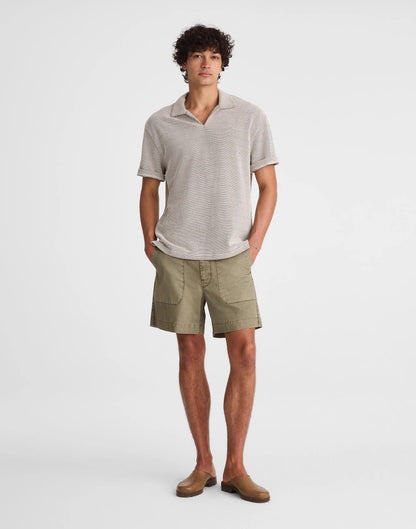 Madewell Skipper Polo in Jacquard Toasted Cashew