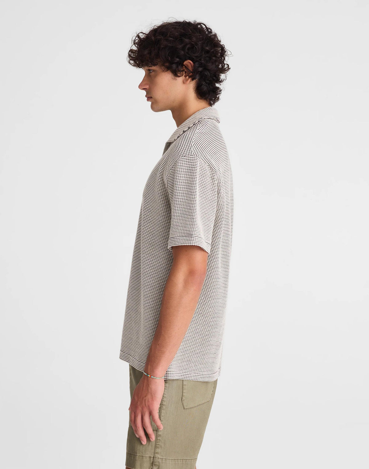 Madewell Skipper Polo in Jacquard Toasted Cashew