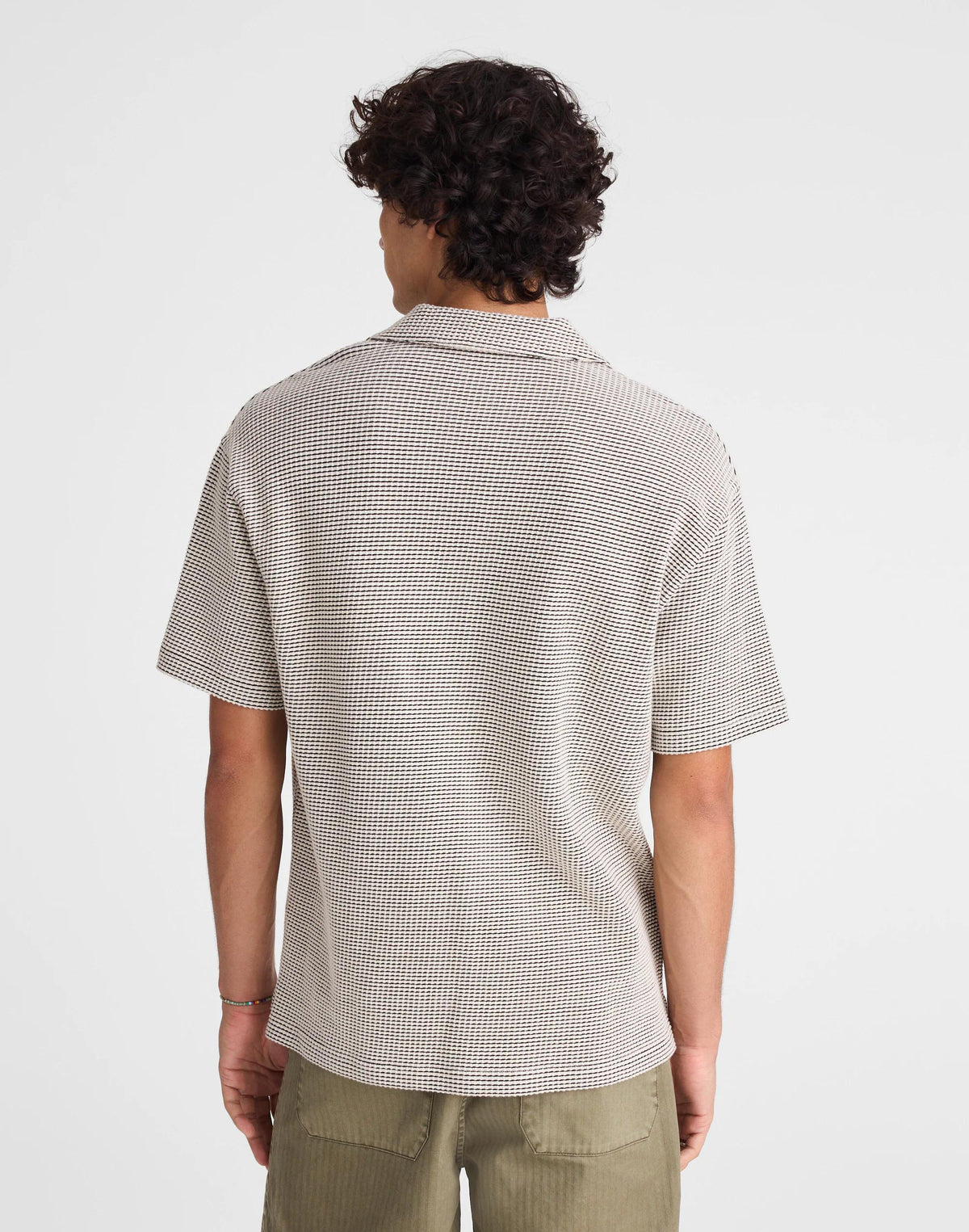Madewell Skipper Polo in Jacquard Toasted Cashew