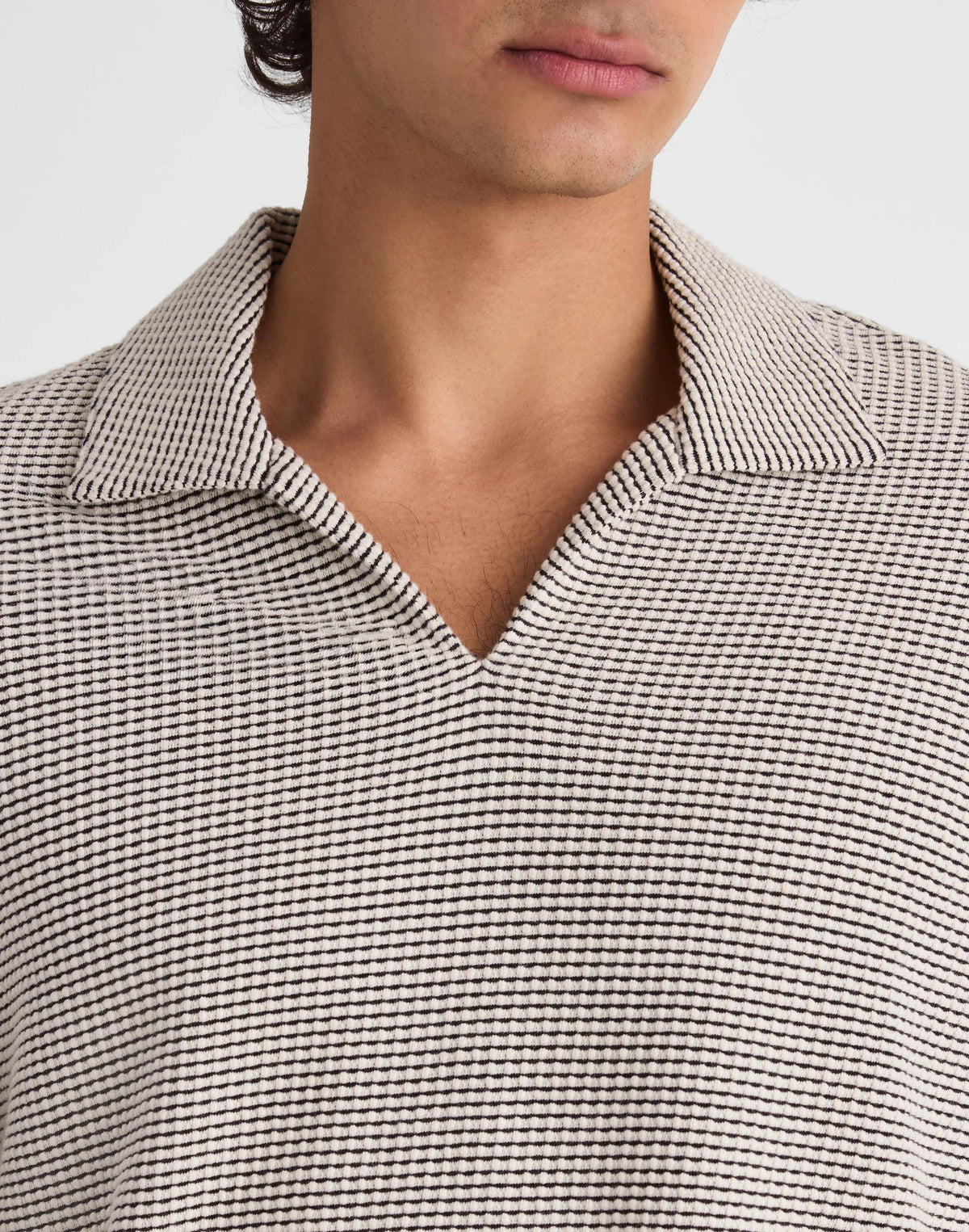 Madewell Skipper Polo in Jacquard Toasted Cashew