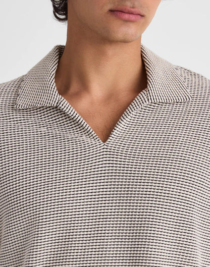Madewell Skipper Polo in Jacquard Toasted Cashew