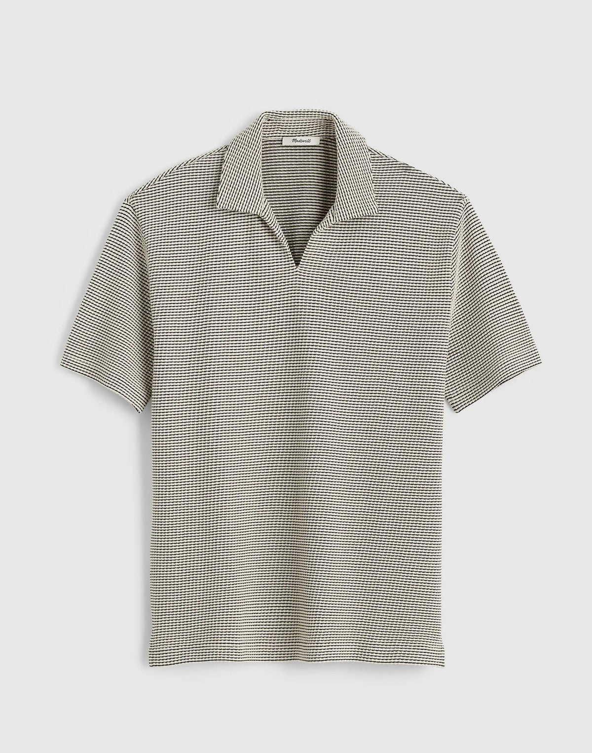 Madewell Skipper Polo in Jacquard Toasted Cashew