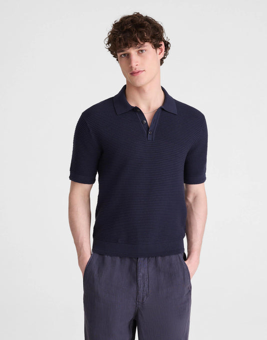 Madewell Textured Open-Stitch Polo Ink
