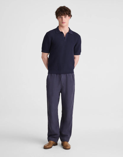 Madewell Textured Open-Stitch Polo Ink