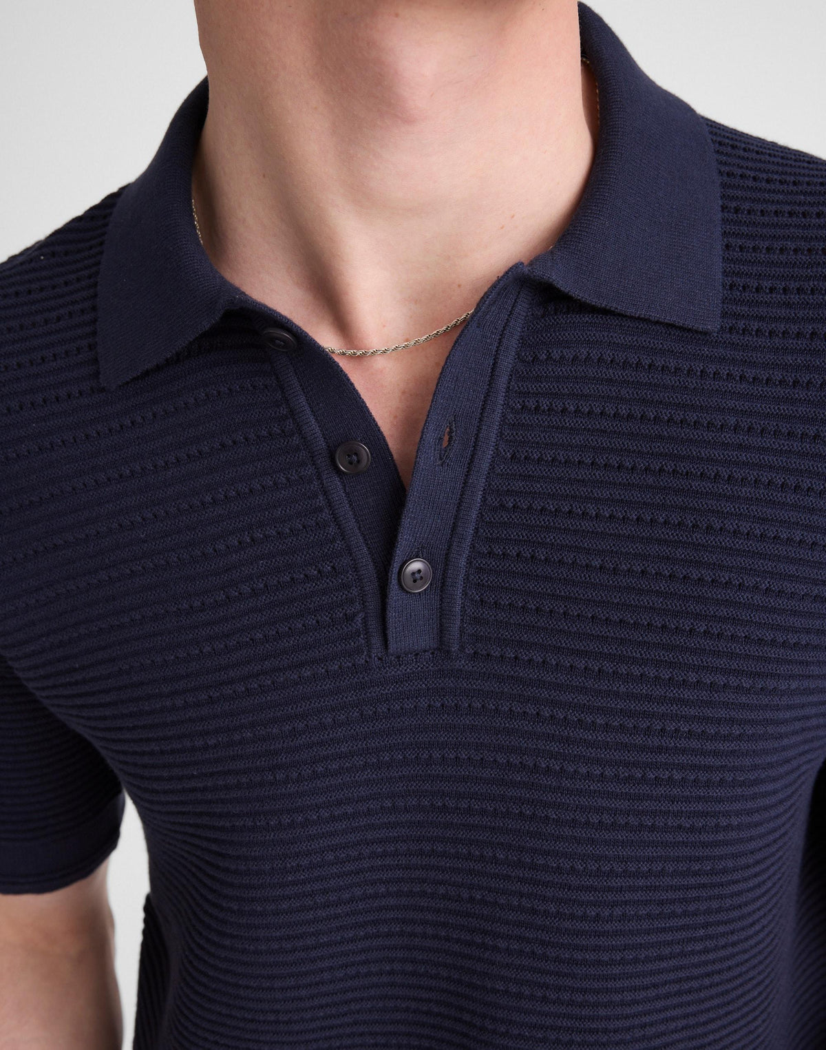 Madewell Textured Open-Stitch Polo Ink
