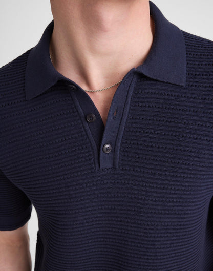 Madewell Textured Open-Stitch Polo Ink